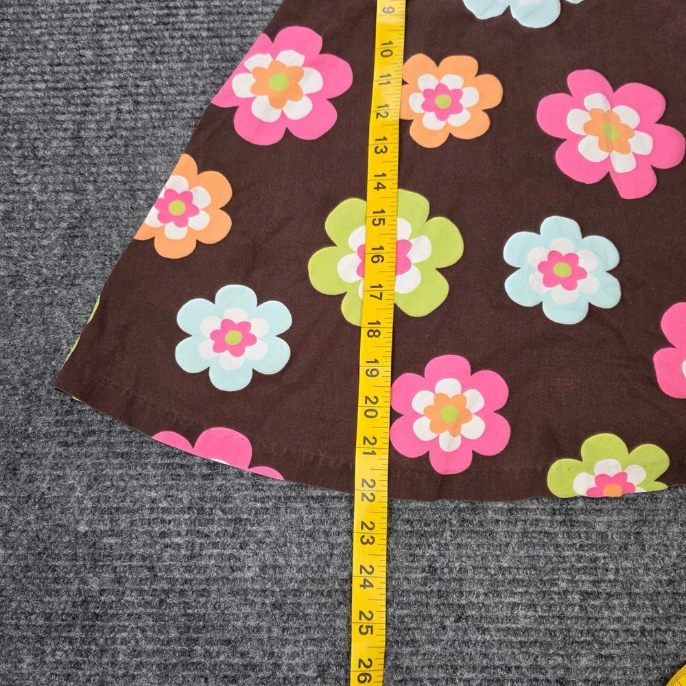 Gymboree Floral Bow Sleeveless Cotton Dress Girl's Size 4 Brown Pink‎